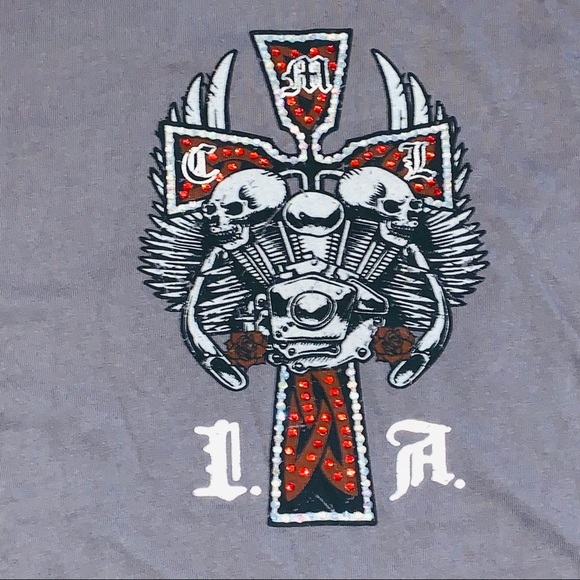 Motor City Legends Los Angeles cross grey tshirt L - Picture 4 of 7